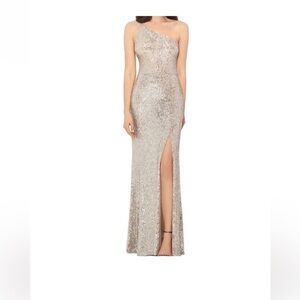 xscape silver prom dress